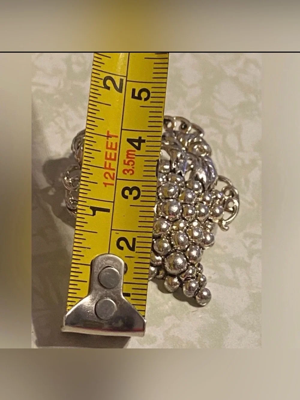 Grapes Silver Tone Brooch #6856